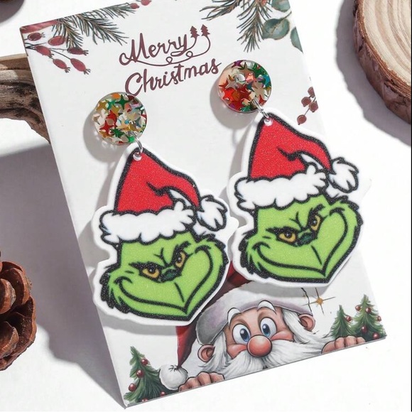 The Grinch Christmas Earrings - Picture 4 of 5